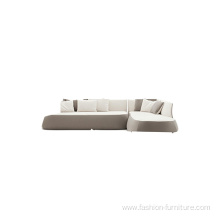 Recliner Headrest L Shape Fabric Sectional Sofa